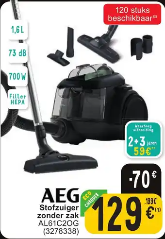 Cora AEG Stofzuiger zonder zak aanbieding