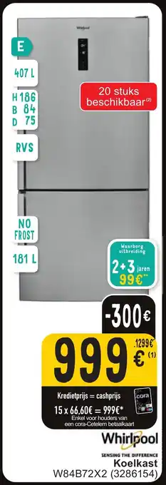 Cora Whirlpool Koelkast aanbieding