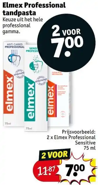 Kruidvat Elmex professional sensitive 75ml aanbieding