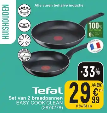 Cora Tefal Set van 2 braadpannen aanbieding