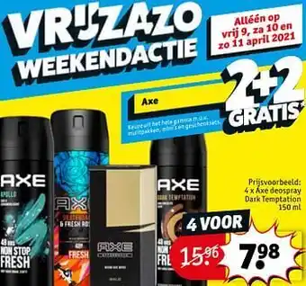 Kruidvat Axe deospray dark temptation 150ml aanbieding