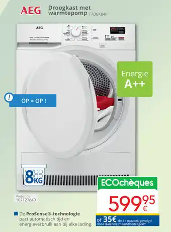 Eldi AEG Droogkast met warmtepomp aanbieding