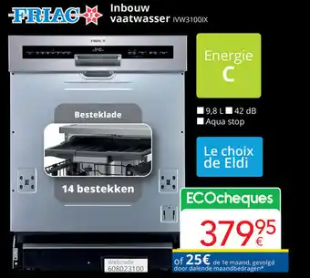 Eldi FRIAC Inbouw vaatwasser aanbieding