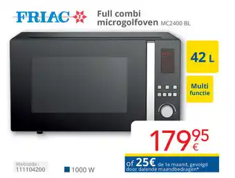 Eldi FRIAC Full combi microgolfoven 42 L aanbieding