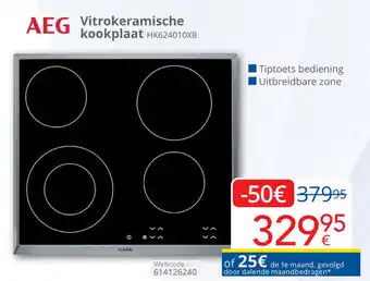 Eldi AEG Vitrokeramische kookplaat aanbieding