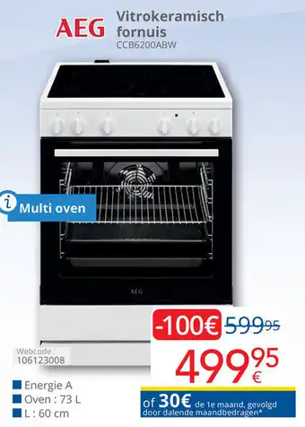 Eldi AEG Vitrokeramisch fornuis aanbieding