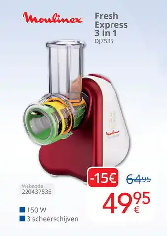 Eldi Moulinex Fresh Express 3 in 1 aanbieding