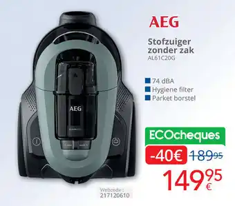Eldi AEG Stofzuiger zonder zak aanbieding