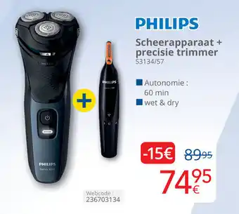 Eldi PHILIPS Scheerapparaat + precisie trimmer aanbieding