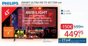 Eldi PHILIPS SMART ULTRA HD TV 43"/109 cm aanbieding