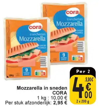Cora Mozzarella in sneden aanbieding