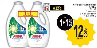 Cora ARIEL Vloeibaar wasmiddel 2 x 1.215L aanbieding