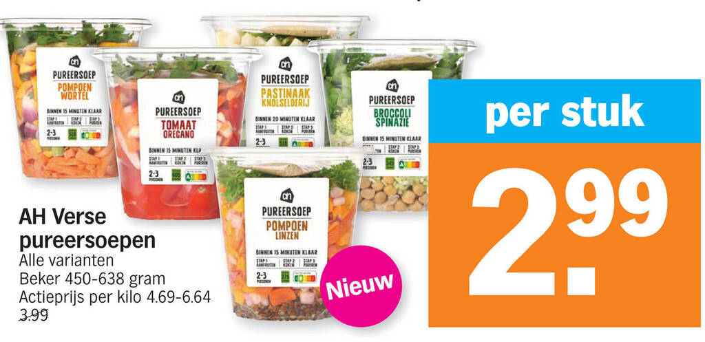 Albert Heijn AH Verse pureersoepen aanbieding