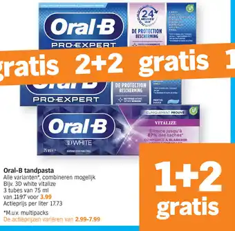 Albert Heijn Oral-B tandpasta aanbieding