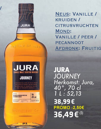 Cora JURA JOURNEY Herkomst: Jura, 40° 70cl aanbieding