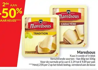 Intermarché Maredsous Kaas in snede of in blok aanbieding