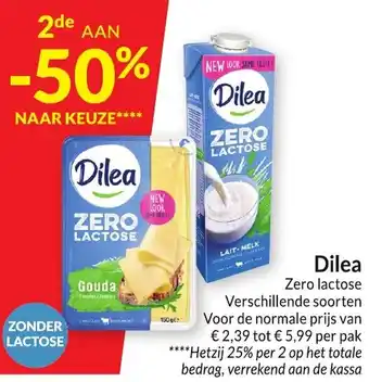 Intermarché Dilea Zero lactose Verschillende soorten aanbieding