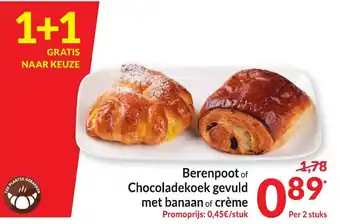 Intermarché Berenpoot of Chocoladekoek gevuld met banaan of crème aanbieding