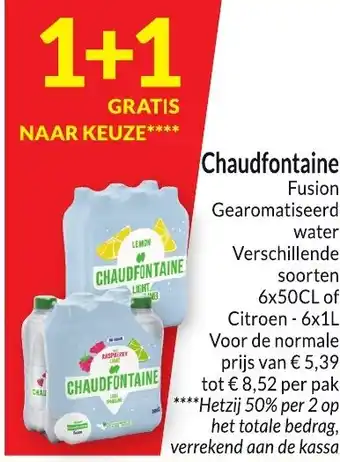 Intermarché Chaudfontaine Fusion Gearomatiseerd water Verschillende soorten 6x50CL of Citroen - 6x1L aanbieding