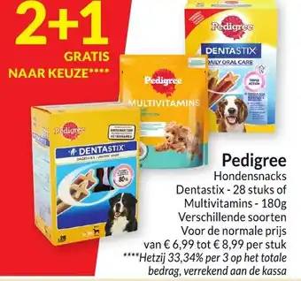 Intermarché Pedigree Hondensnacks Dentastix - 28 stuks of Multivitamins - 180g aanbieding