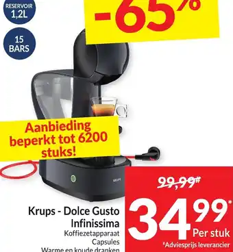 Intermarché Krups - Dolce Gusto Infinissima Koffiezetapparaat Capsules Warme en koude dranken aanbieding