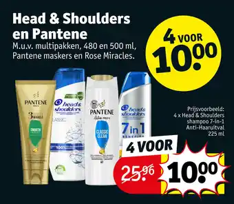 Kruidvat Head & Shoulders en Pantene 480 en 500mL aanbieding
