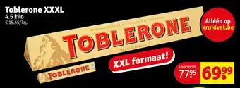Kruidvat Toblerone XXXL 4.5 kilo aanbieding
