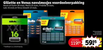 Kruidvat Gillette en Venus navulmesjes voordeelverpakking aanbieding