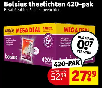 Kruidvat Bolsius theelichten 420-pak aanbieding
