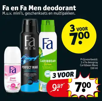Kruidvat Fa en Fa Men deodorant aanbieding