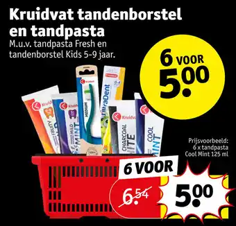 Kruidvat Kruidvat tandenborstel en tandpasta aanbieding