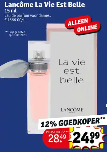 Kruidvat Lancôme La Vie Est Belle 15mL aanbieding