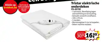 Kruidvat Tristar elektrische onderdeken PD-8978E aanbieding