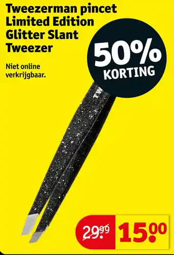 Kruidvat Tweezerman pincet Limited Edition Glitter Slant Tweezer aanbieding