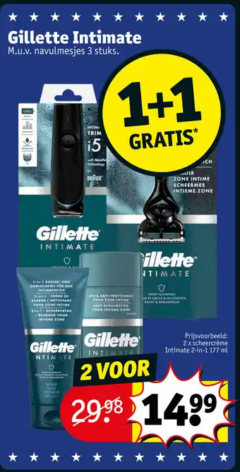 Kruidvat Gillette Intimate 3 stuks aanbieding