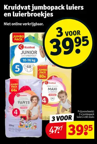 Kruidvat Kruidvat jumbopack luiers en luierbroekjes aanbieding
