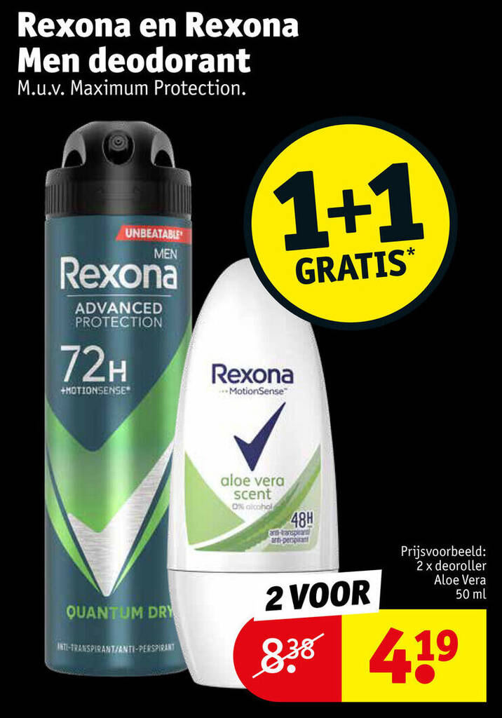 Rexona en Rexona Men deodorant promotie bij Kruidvat
