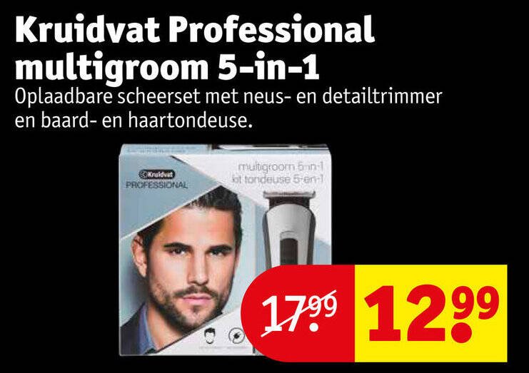 Kruidvat Professional multigroom 5in1 promotie bij Kruidvat