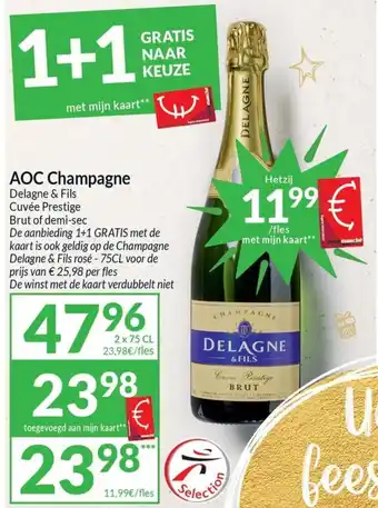 Intermarché AOC Champagne Delagne & Fils Cuvée Prestige aanbieding