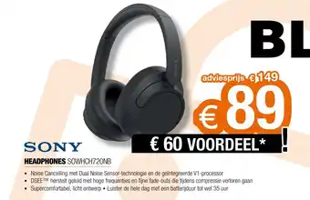 Expert SONY HEADPHONES SOWHCH720NB aanbieding