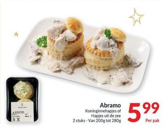 Intermarché Abramo Koninginnehapjes of Hapjes uit de zee 2 stuks - Van 200g tot 280g aanbieding