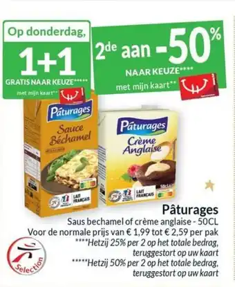 Intermarché Pâturages Saus bechamel of creme anglaise 50 cl aanbieding