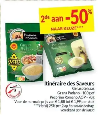 Itinéraire des Saveurs Geraspte kaas Grana Padano - 100g of Pecorino Romano AOP - 70g