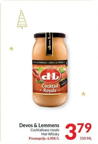 Intermarché Devos & Lemmens Cocktailsaus royale Met Whisky 550mL aanbieding