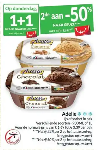 Intermarché Adélie ljs of sorbet in bak aanbieding