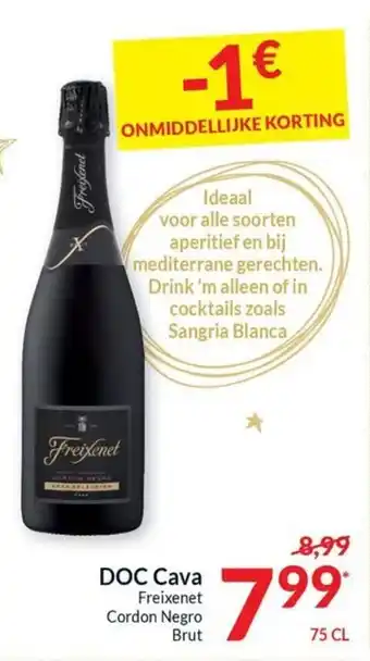 Intermarché DOC Cava Freixenet Cordon Negro Brut 75 cl aanbieding