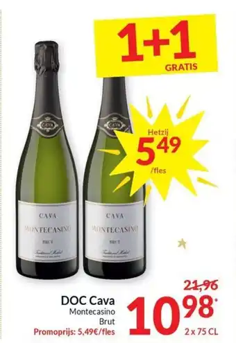Intermarché DOC Cava Montecasino Brut 2 x 75 cl aanbieding