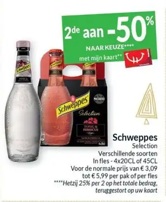 Schweppes Selection 2de aan -50% NAAR KEUZE met mijn kaart
