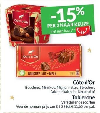 Intermarché Côte d'Or of Toblerone aanbieding