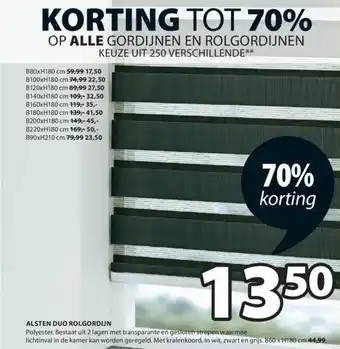 Jysk ALSTEN DUO ROLGORDIJN aanbieding